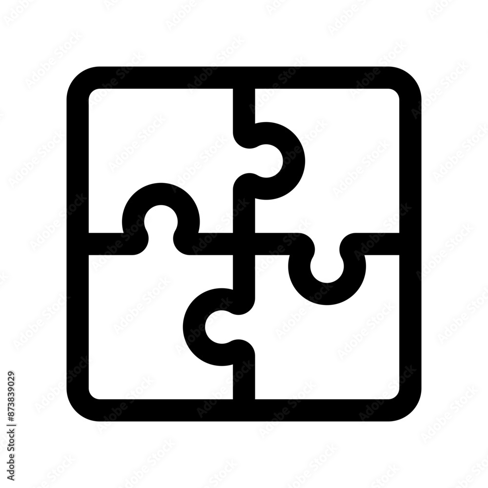 Puzzle Line Icon Puzzle Line Icon