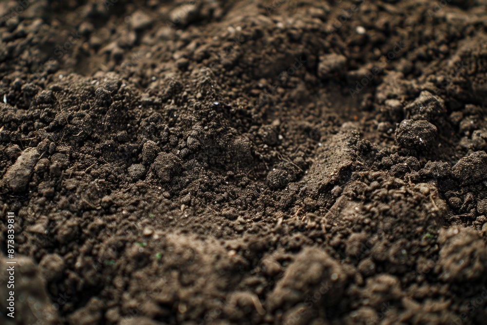 Soil Texture. Natural Humus and Ground Background in Brown Color Closeup Soil Texture. Natural Humus and Ground Background in Brown Color Closeup