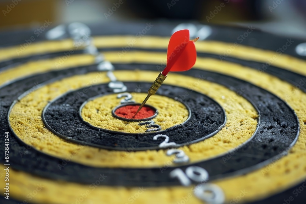 A red dart precisely hits the center of a yellow and black target, Analyze the target demographic and identify trends in consumer behavior for a marketing campaign A red dart precisely hits the center of a yellow and black target, Analyze the target demographic and identify trends in consumer behavior for a marketing campaign