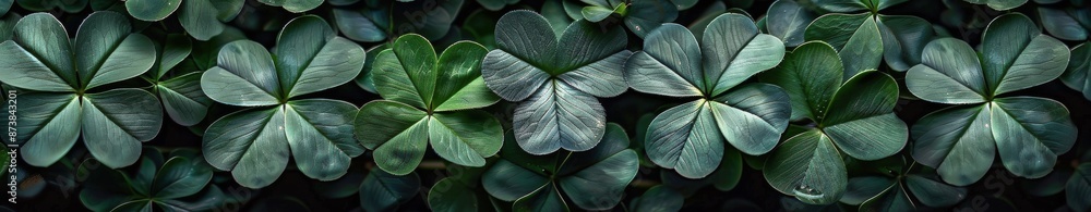 Obraz premium Close Up View of Lush Green Clover Leaves in a Natural Setting