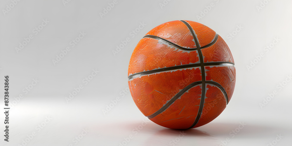 Fototapeta premium A basketball with a black stripe and orange and black dots