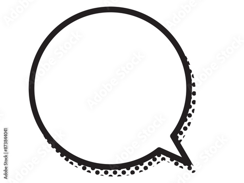 シンプルで使いやすい黒い点の影の付いた丸い吹き出し