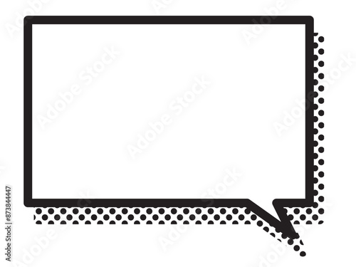 シンプルで使いやすい黒い点の影の付いた吹き出し