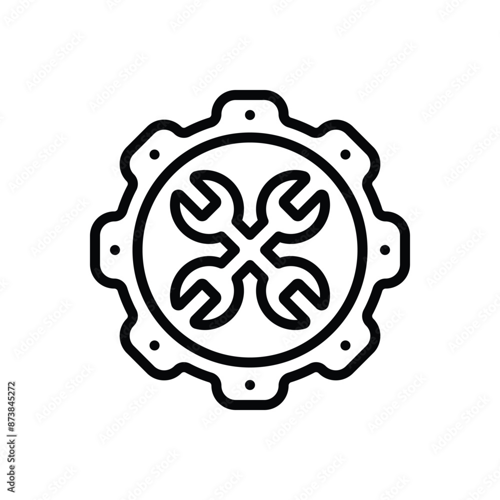 Fototapeta premium Black line icon for service mark