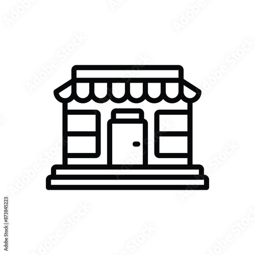 Black line icon for restaurant