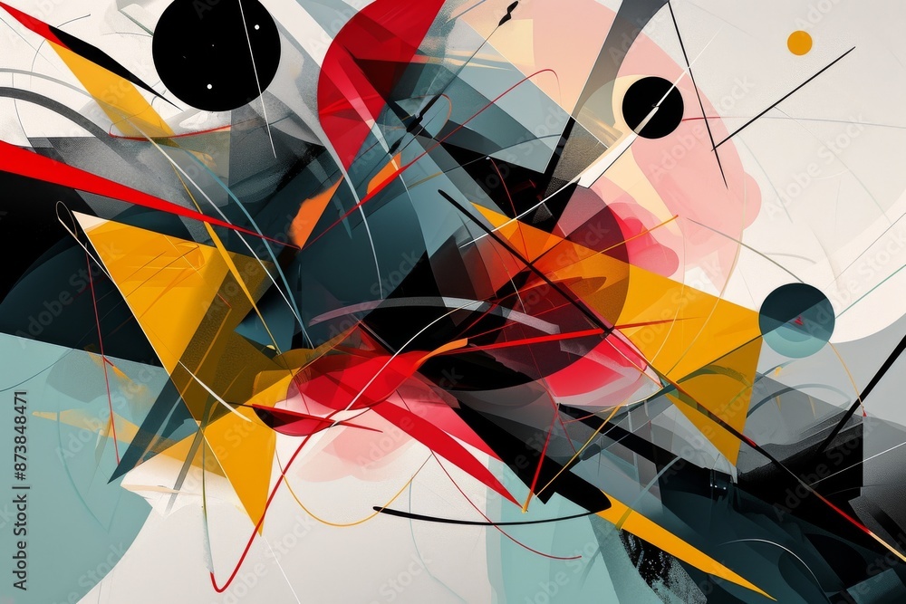 Fototapeta premium Futuristic geometric shapes connect for modern abstract design generated, AI generated