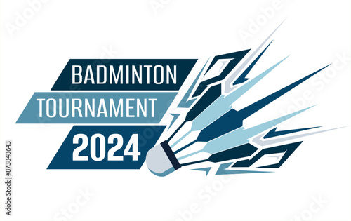Badminton Tournament Poster Design. Badminton Logo. Badminton Design Illustration. Shuttlecock Vector Design