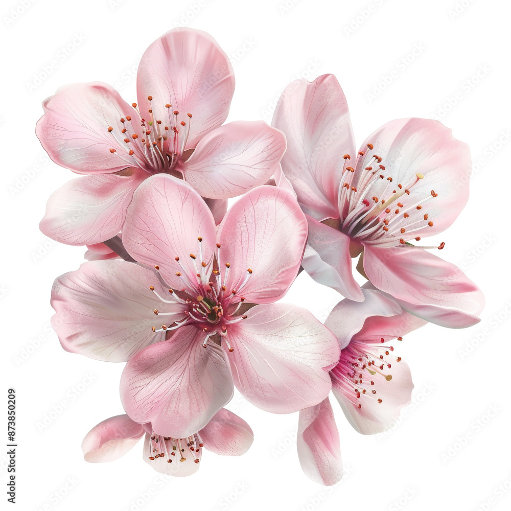 Naklejka premium beautiful sakura flowers isolated on white