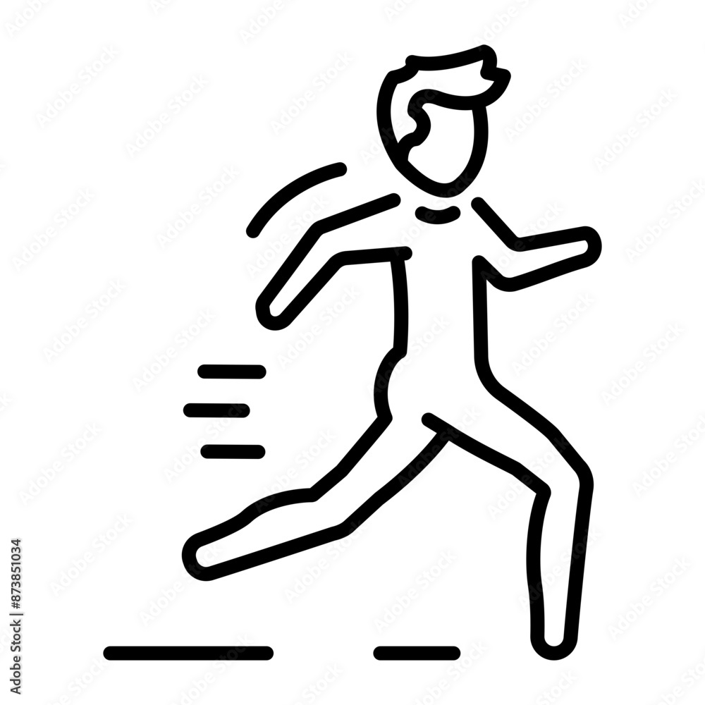 An outline icon of a running person An outline icon of a running person