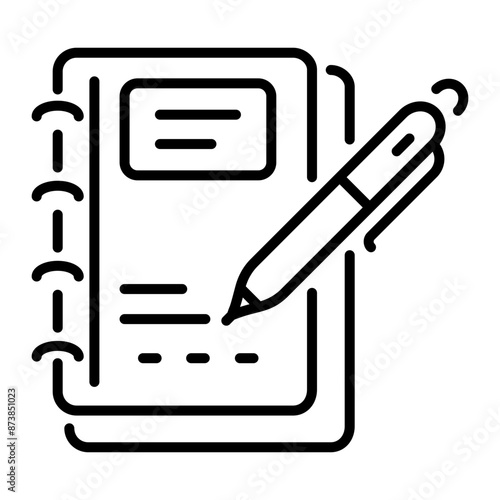A linear style icon of diary 