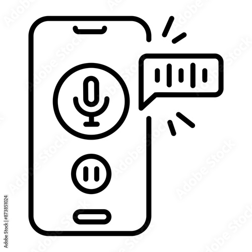 A voice message icon designed in linear 