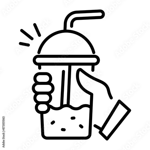 A juice cup line style icon
