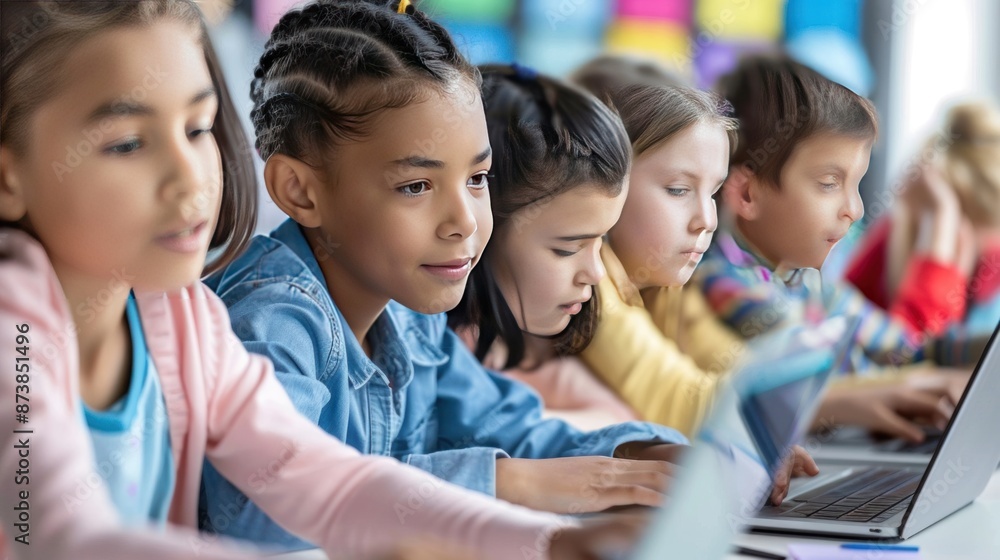 Children Learning with Technology in Classroom Setting Children Learning with Technology in Classroom Setting
