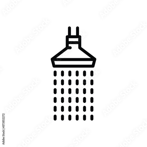 Black line icon for shower