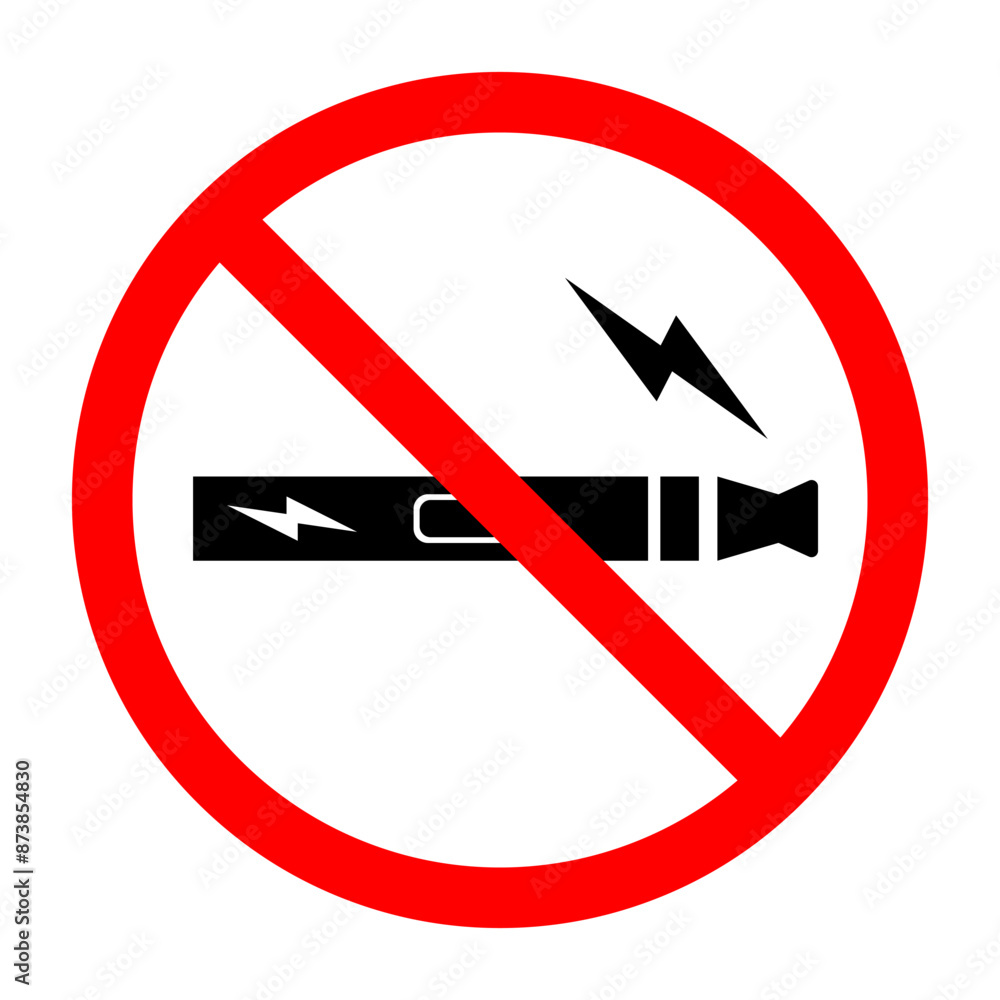 No smoking no vaping prohibition sign isolated on white background vector No smoking no vaping prohibition sign isolated on white background vector