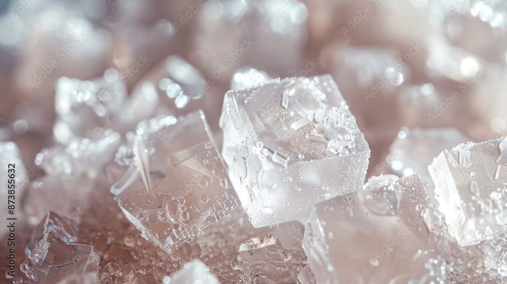 Sugar Crystals. Refined White Sugar Crystal Close-up on Macro Background Sugar Crystals. Refined White Sugar Crystal Close-up on Macro Background