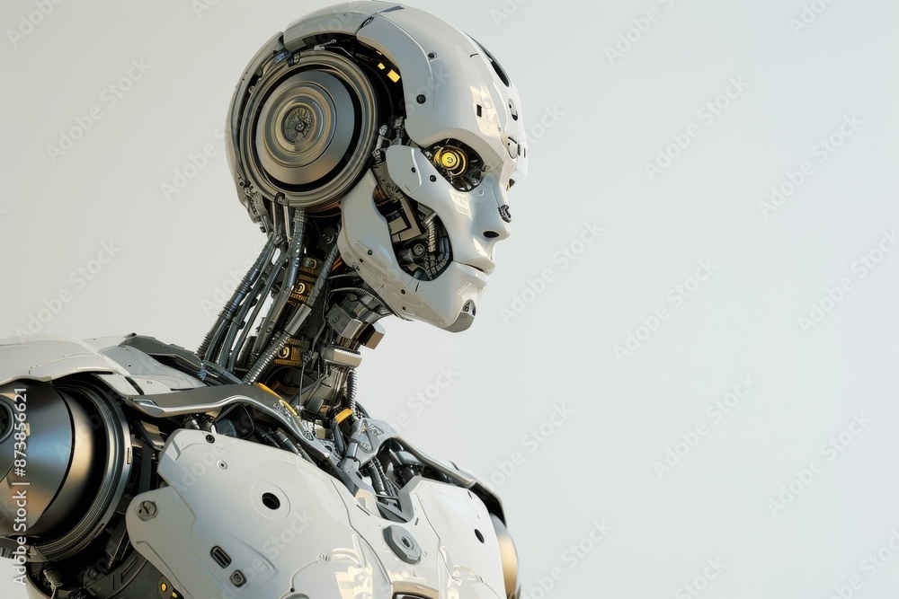 Fototapeta premium View of graphic 3d robot, AI generated