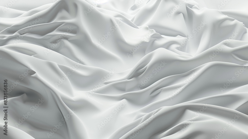 Fototapeta premium smooth white fabric arranged in soft, flowing hills, creating a serene and elegant aesthetic