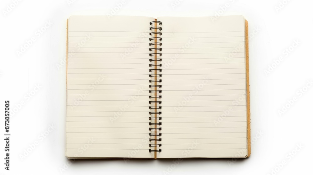 Top view of blank spiral notebook page Top view of blank spiral notebook page