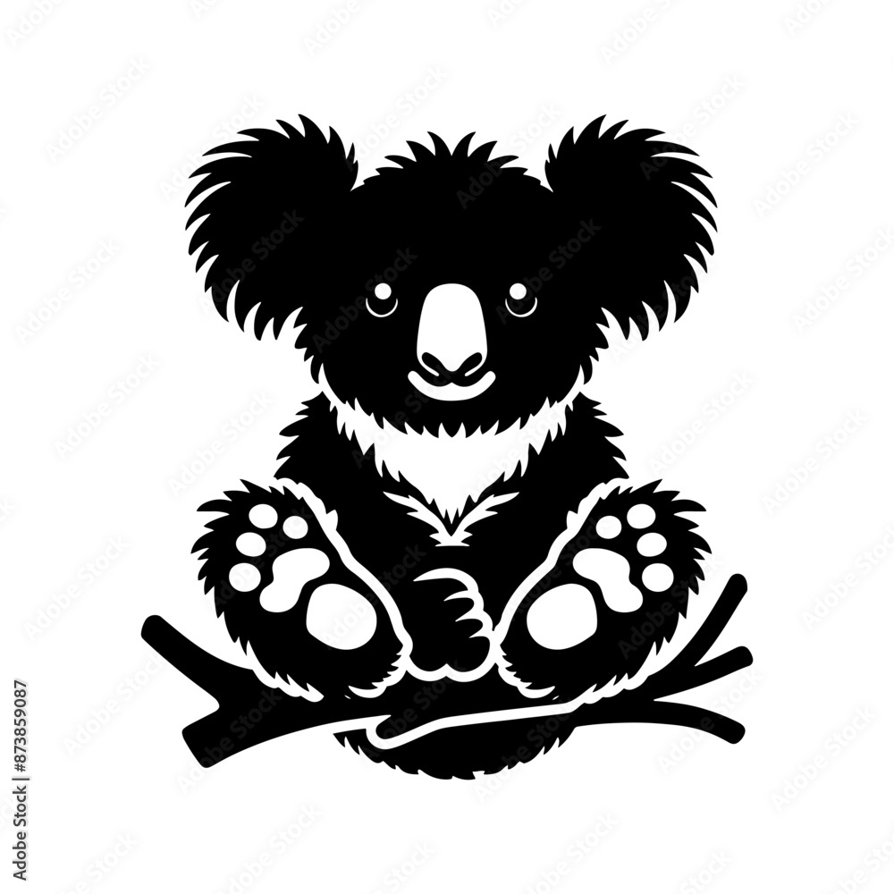Minimalist Koala Silhouette - Koala Vector - Illustration of Koala. Minimalist Koala Silhouette - Koala Vector - Illustration of Koala.