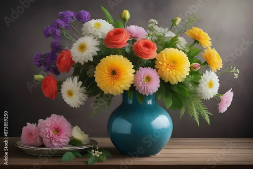 Wallpaper Mural Flowers in vase (Generative AI) Torontodigital.ca