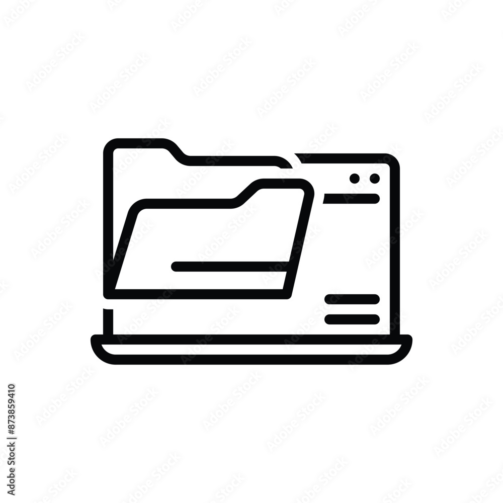 Black line icon for folder Black line icon for folder