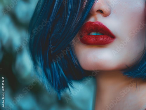 a closeup of bob-cut shoulder length