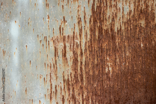 Texture of an old metal surface with rust
