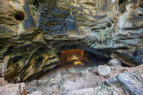 The Caves of Heaven and Hell (Heaven and Hell) and the Church of the Virgin Mary are two large pits in the Taurus Mountains.Narlıkuyu, Mersin, Turkey. photo