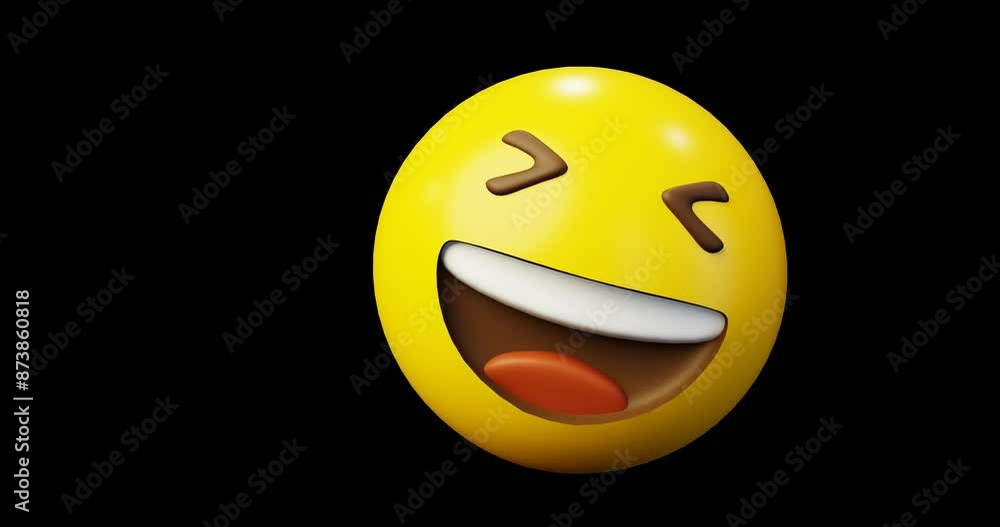 3D Emoticon, Emoji or Smiley laughing till cry or Rolling on the Floor Yellow Ball 3D Emoticon, Emoji or Smiley laughing till cry or Rolling on the Floor Yellow Ball