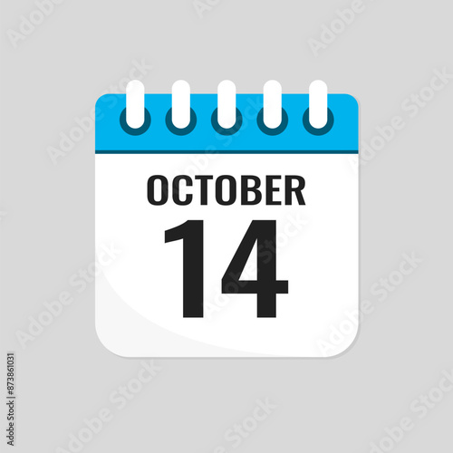 Icon page calendar day - 14 October