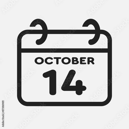 Icon page calendar day - 14 October