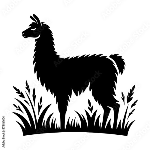 Minimalist Llama Silhouette - Llama Vector design - Llama Illustration.
