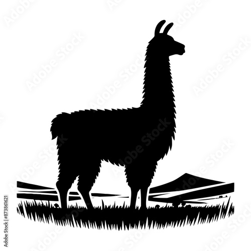 Minimalist Llama Silhouette - Llama Vector design - Llama Illustration.
