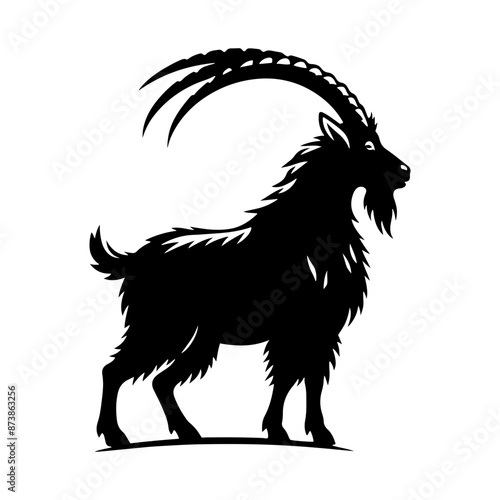 Mountain Goat Silhouette - Mountain GOAT Illustration - Goat Vector Design.