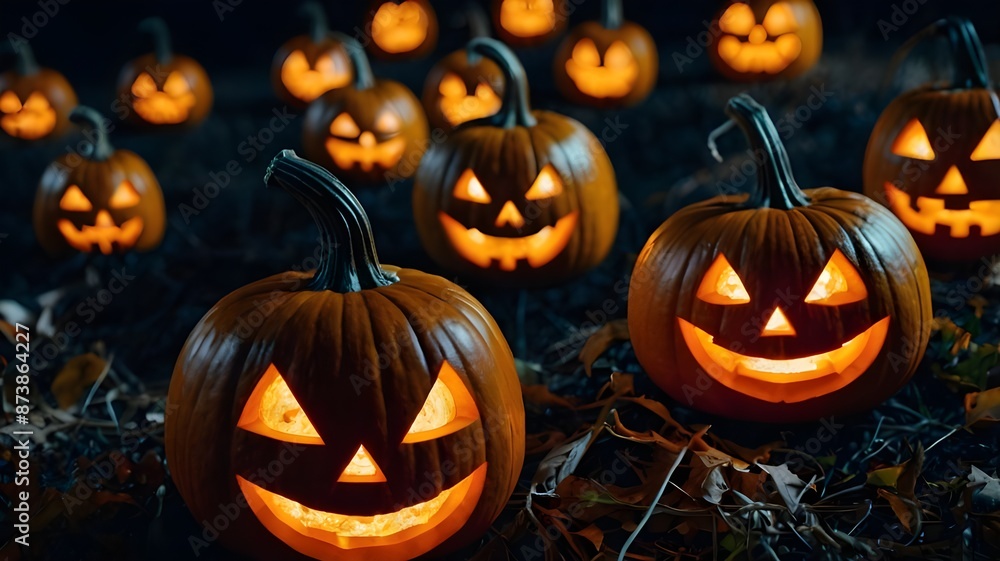 Fototapeta premium halloween jack o lanterns