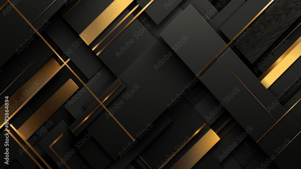 Abstract Black and Gold Geometric Design Abstract Black and Gold Geometric Design