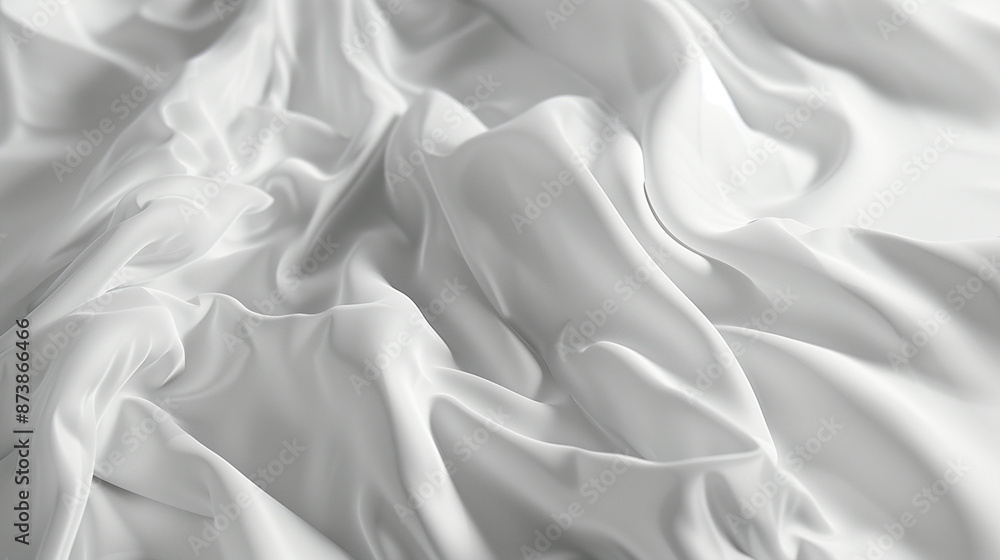 Fototapeta premium highly detailed plain white cloth with flowing folds and intricate textures in a clean and minimalistic setting