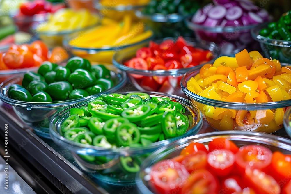 Fresh vegetables in a salad bar at a restaurant. Selective focus Fresh vegetables in a salad bar at a restaurant. Selective focus