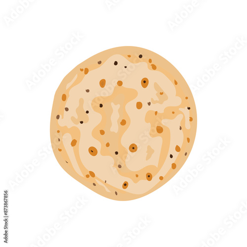 Indian traditional food "Roti" on a white background. vector illustration. 