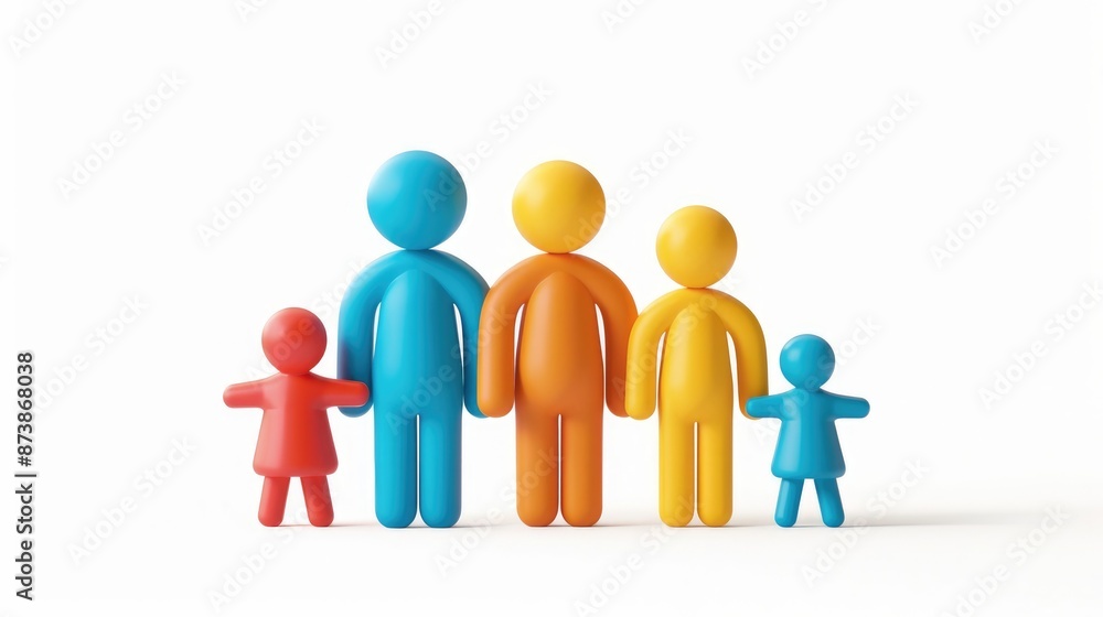 2d illustration of a family icon set against a white background 2d illustration of a family icon set against a white background