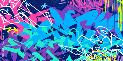 Modern Abstract Hip Hop Urban Street Art Graffiti Style Vector Illustration Background Template