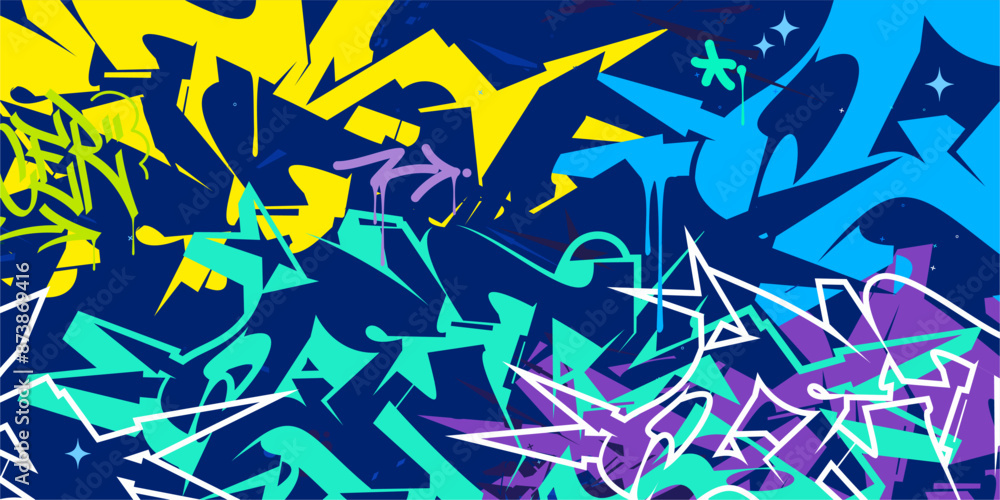 Cool Trendy Abstract Hip Hop Urban Street Art Graffiti Style Vector Illustration Background Template Cool Trendy Abstract Hip Hop Urban Street Art Graffiti Style Vector Illustration Background Template