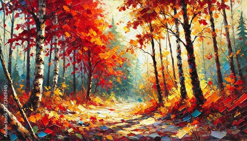 A beautiful autumn forest background with trees in various stages of color change.jpeg