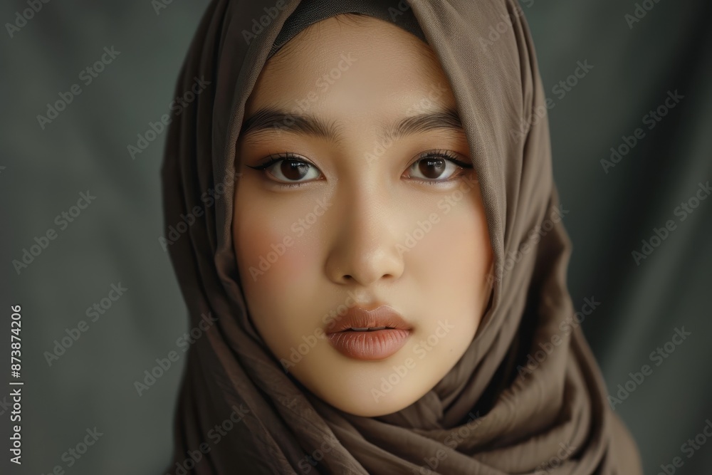 Close-up Portrait of a Woman in a Brown Hijab Close-up Portrait of a Woman in a Brown Hijab