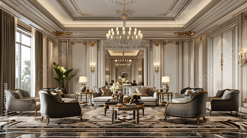 3D rendering of a luxurious living room in a classical style,3d rendering luxury living room suite in classic style with gold decor,Lavishly Luxurious Unveiling the Exquisite Interior Design 

