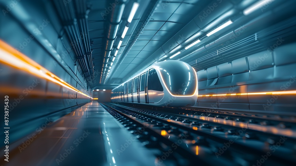 Futuristic Subterranean City with Illuminated Transportation Networks and Hidden Infrastructure Futuristic Subterranean City with Illuminated Transportation Networks and Hidden Infrastructure