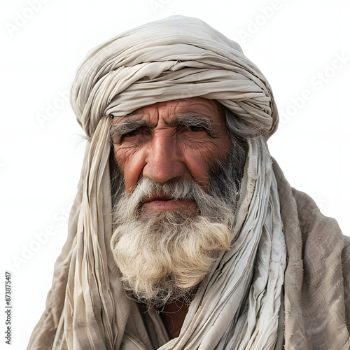 an elderly hebrew man from ancient israel during bible times isolated on white background, png photo