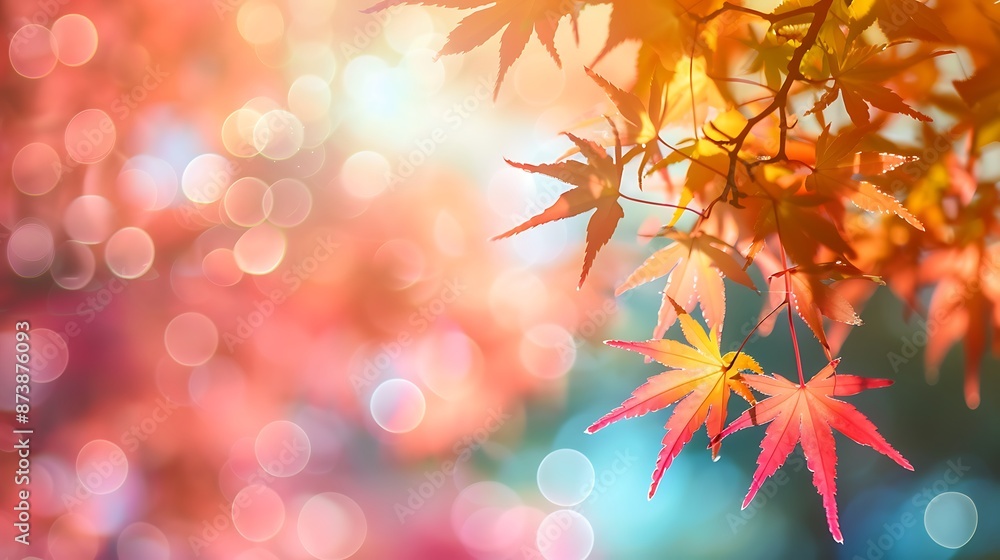 Autumn Splendor Web Banner with Vibrant Maple Leaves and Soft Bokeh Background for End-of-Year Activities Autumn Splendor Web Banner with Vibrant Maple Leaves and Soft Bokeh Background for End-of-Year Activities