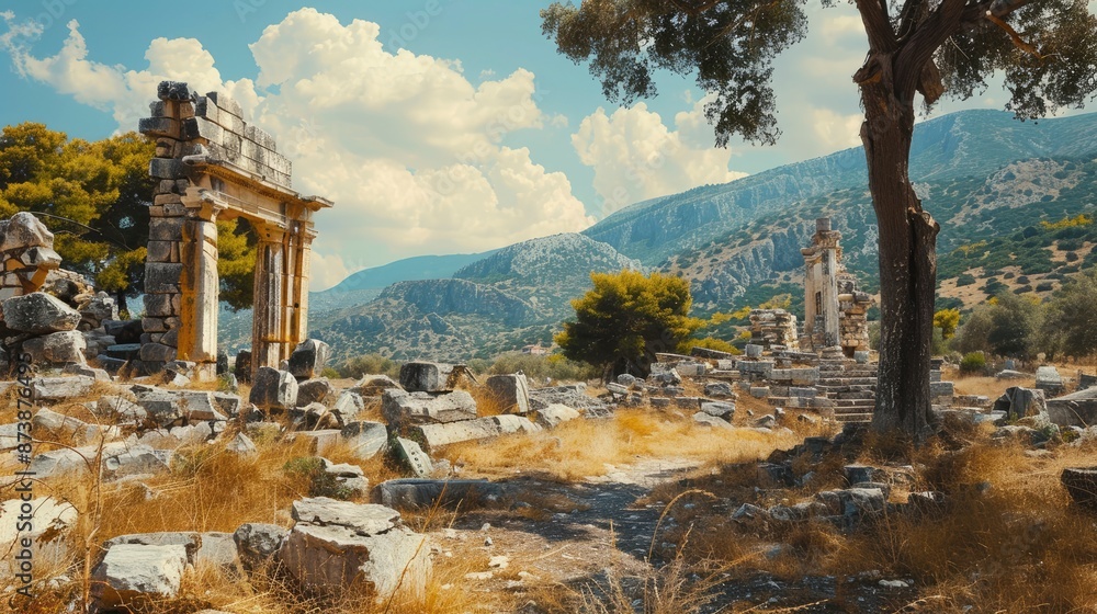 Obraz premium The Ancient Ruins Of Patara In Lycia, Turkey; Once The Capital Of Ancient Lydia, It Was A Significant Maritime Hub